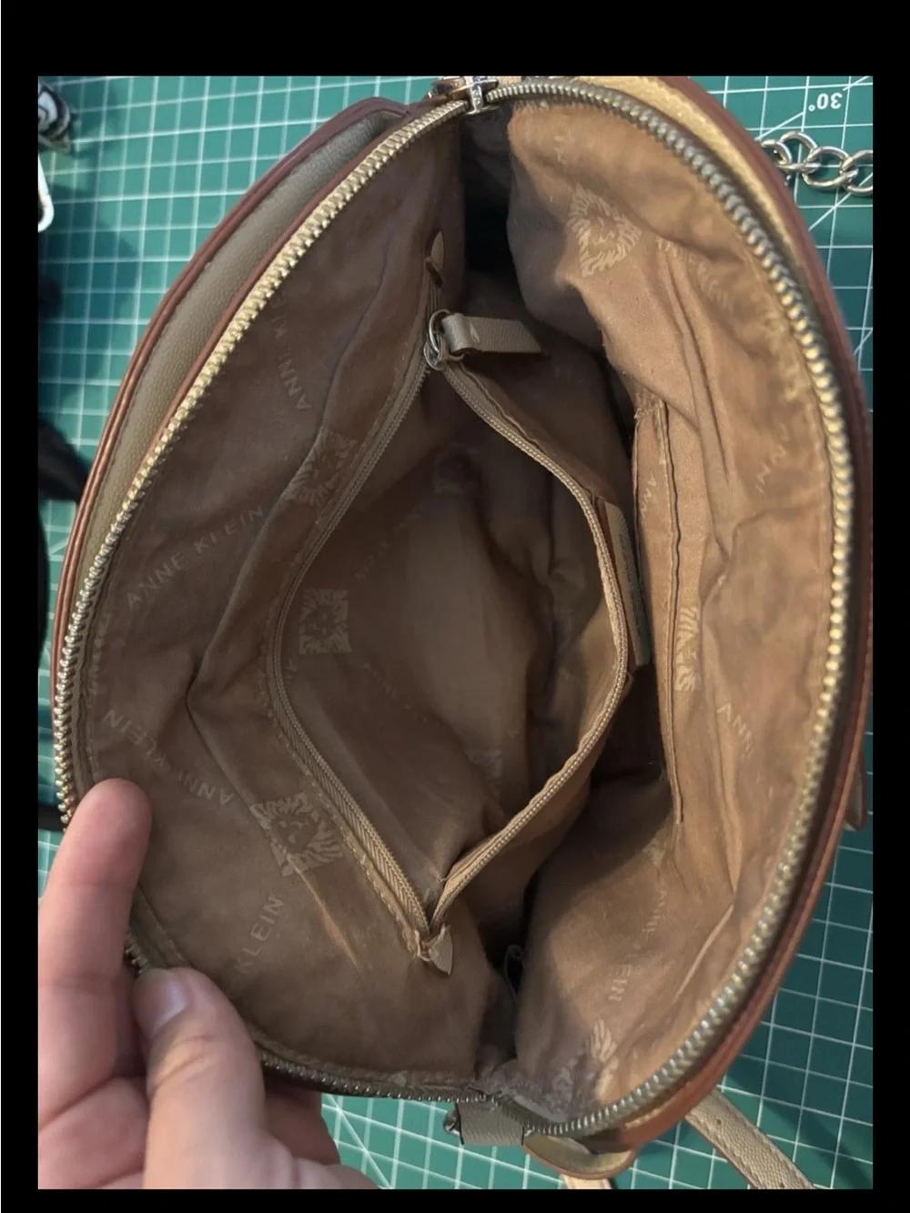 Nude Anne Klein Bow Accent Crossbody Bag
